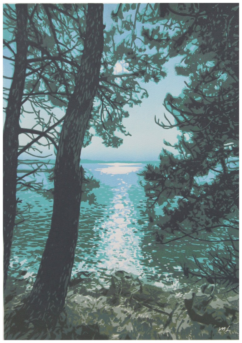 reflets ensoleilles entre les pins-I - Marielle Le Fur -  