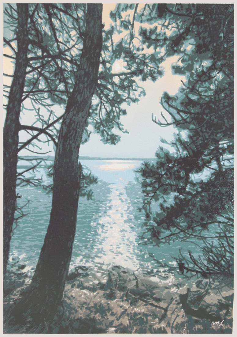 reflets ensoleilles entre les pins-II - Marielle Le Fur -  