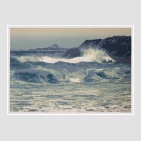 Ressac sur la côte Marielle le Fur Linogravure 